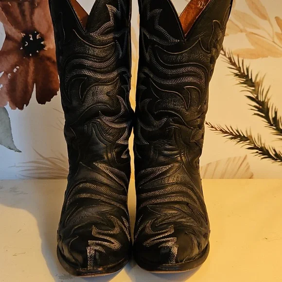Dan Post | "Sidewinder" Black Western Boots | Sz 8.5| Festival, Boho, Southwest - Picture 2 of 9
